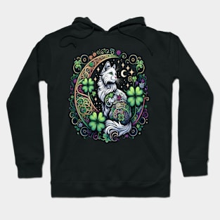 Funny cat shamrock ,cat lover Hoodie